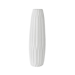 Vaso Maior Ceramica Relevos Branco Redondo Contemporaneo na internet
