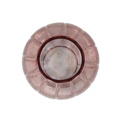 Vaso Cristal Lapidado Menor Geométrico Rosa Alta Decoração - comprar online