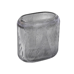 Vaso Cristal Pequeno Todo Lapidado Oval Finos Detalhes - LUXdécor