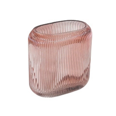 Vaso Cristal Pequeno Todo Lapidado Oval Finos Detalhes