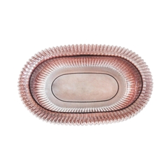 Vaso Cristal Rosa Menor Todo Lapidado Oval Finos Detalhes - comprar online