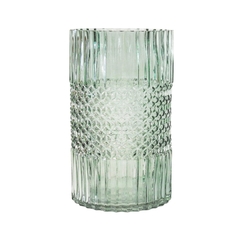 Vaso Cristal Lapidado Finos Verde Decorativo Impecavel na internet