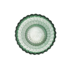 Vaso Cristal Lapidado Finos Verde Decorativo Impecavel - comprar online