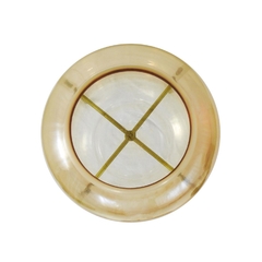 Castiçal Cristal Ambar 20cm Suporte Metal Dourado - comprar online