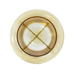 Castiçal Cristal Deisgn Ambar Com Suporte Metal Dourado - comprar online