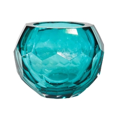 Vaso Cristal Murano Azul Piscina 14x11cm Alta Decoração na internet