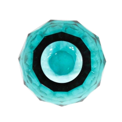 Vaso Cristal Murano Azul Piscina 15x14cm Alta Decoração - comprar online