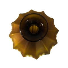 Vaso Decorativo 43cm Cristal Âmbar Ondulado Contemporaneo - comprar online