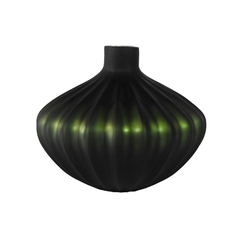 Vaso Cristal Verde Todo Ondulado Contemporaneo na internet