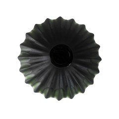 Vaso Cristal Verde Todo Ondulado Contemporaneo - comprar online