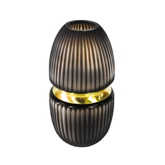 Vaso Contemporaneo Maior Cristal Marrom Ouro Prensado