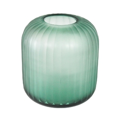 Vaso Decorativo Maior Redondo Cristal Verde Contemporaneo
