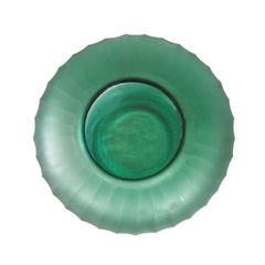 Vaso Decorativo Maior Redondo Cristal Verde Contemporaneo - comprar online
