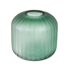 Vaso Decorativo Menor Redondo Cristal Verde Design Contemporaneo