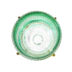 Castiçal Lapidado Verde 18cm Com Suporte Metal Dourado - comprar online