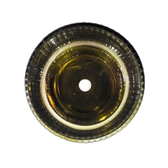 Castiçal Em Cristal Lap. Fumê 13cm Base Metal Dourado - comprar online