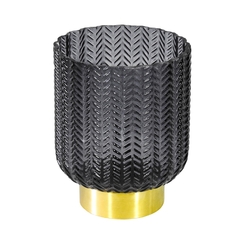 Castiçal Lapidado Relevo Menor Fumê Base Metal
