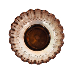 Castiçal Lapidado Relevo Menor Salmão Base Metal - comprar online
