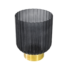 Castiçal Lapidado Relevo Médio Fumê Base Metal