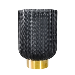 Castiçal Lapidado Relevo Fumê Base Metal Dourado na internet