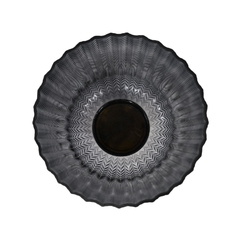 Castiçal Lapidado Relevo Fumê Base Metal Dourado - comprar online