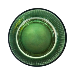 Castiçal Cristal Marrom 20cm Base Metal Dourado - comprar online
