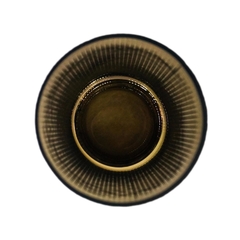 Castiçal Cristal Marrom 26cm Base Metal Dourado - comprar online