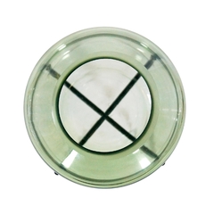 Vaso Cristal Verde Menor Base Em Metal Preto Industrial - comprar online