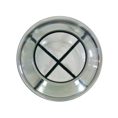 Vaso Cristal Cinza Menor Base Em Metal Preto Industrial - comprar online