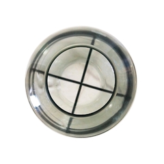 Vaso Cristal Cinza Medio Base Em Metal Preto Industrial - comprar online
