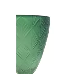 Vaso Cristal Fosco Verde Design Lapidado Losango - LUXdécor
