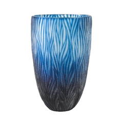 Vaso Decorativo Menor Cristal Azul Nature Alta Decoração na internet