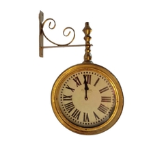 Relogio de Parede Dourado Decorativo Numeros Romanos