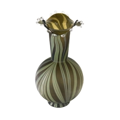 Vaso Decorativo Cristal Musgo Listrado Cores Claras