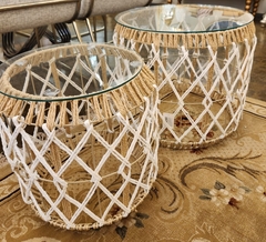 Par De Mesas Rattan Redonda Fino Design Alto Padrão