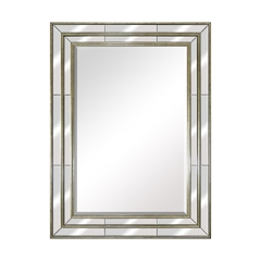 Espelho Moderno Menor Cristal Moldura Tripla Prata - comprar online