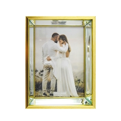 Porta Retrato Dourado Moldura Espelhado 13x18cm - comprar online