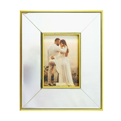 Porta Retrato Dourado C Moldura Espelhada 13x18cm - comprar online