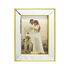 Porta Retrato Dourado Moldura Espelhado 13x18cm - comprar online