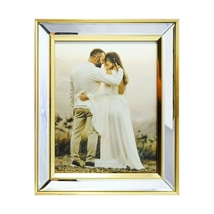 Porta Retrato Dourado Moldura Espelhada 20x25cm - comprar online