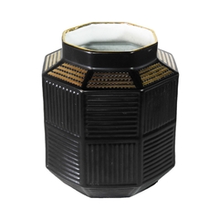 Vaso Porcelana Black Rico Em Detalhes Oriental