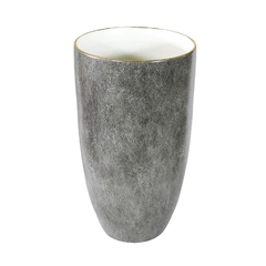 Vaso Porcelana Cinza Texturizado Redondo 45x23cm Design