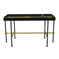 Mesa Auxiliar Design Industrial Metal Dourado - LUXdécor