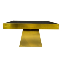 Mesa De Centro Base Metal Dourado Quadrado na internet