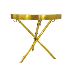 Mesa Auxiliar Metal Dourado Design Bamboo na internet