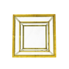 Mesa Lateral Quadrado Metal Dourado Tampo Vidro - comprar online