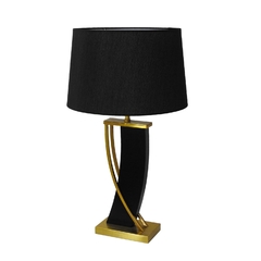 Abajur Preto Com Dourado Moderno Entrelaçado