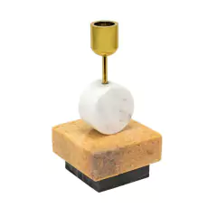 Castiçal Circulo e Quadrado Linhas Geometricas Luxo