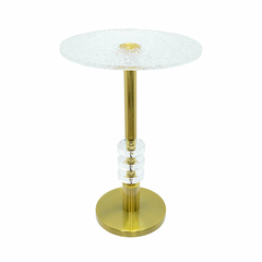 Mesa Lateral Moderna Acrilico Metal Dourado Finos Detalhes Alto Padrão