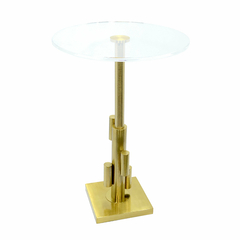 Mesa de Canto Redonda Maior Detalhes Relevo Acrilico Luxo